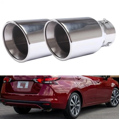 2X Car Exhaust Pipe Tip Rear Tail Throat Muffler For Nissan Versa 1.6L - Imagem 1 de 4
