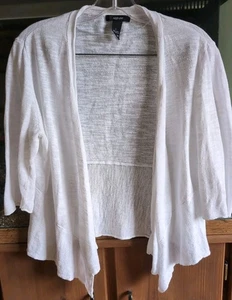 Alfani White Lightweight Open Front Cardigan - Size L - Picture 1 of 3