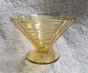 Vintage Federal Glass Madrid Amber Depression Glass Footed Sherbet Dish   - Picture 1 of 10