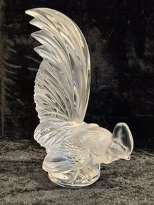 LALIQUE KRISTALL Frankreich Hahn Coq Nain Kunst Glas Briefbeschwerer Figur 8" Chip - Bild 1 von 13