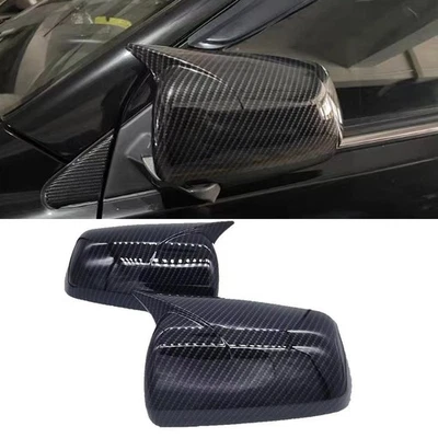Carbon Fiber Ox Horn Rear View Mirror Cover For Mitsubishi Lancer EVO 2009-2016 - Image 1 of 4