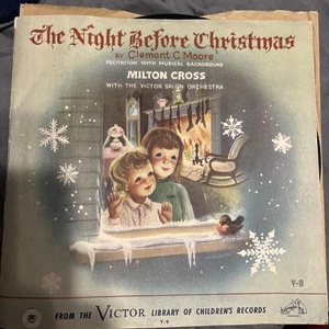 Milton Cross 78rpm Single 10-inch RCA Victor #Y20 The Night Before Christmas - Picture 1 of 5