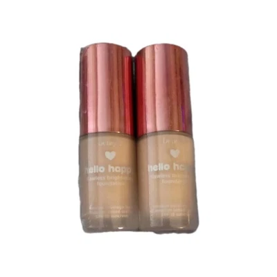 Benefit Hello Happy Flawless Brightening Foundation #1 Fair Cool Lot Of 2 Sealed - Image 1 of 2