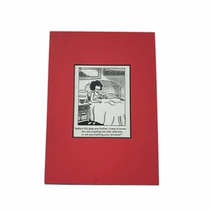Comic Strip Ephemera Cat Lady Humor Funnies Funny Red Cardstock Frame 5"x7" - Picture 1 of 5