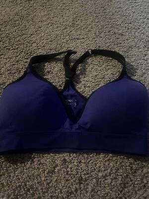 Sujetador deportivo Jockey para mujer copa moldeada sin costuras forrado M azul negro acolchado V BONITO Foto 1 de 4