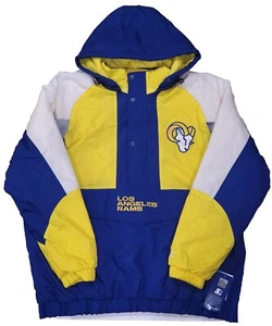 Starter Los Angeles Rams NFL Royal Yellow Pull Over Hooded Jacket Sz XXL NWT - Picture 1 of 7