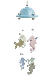 CERAMIC MOBILE WIND CHIME Seahorse Handmade Indoor Outdoor Fairtrade - Picture 1 of 1