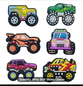 PVC Schuh Charms, 12 Stück Monstertrucks Motiv für Clogs, Crocks, Gartenschuhe - Bild 1 von 6