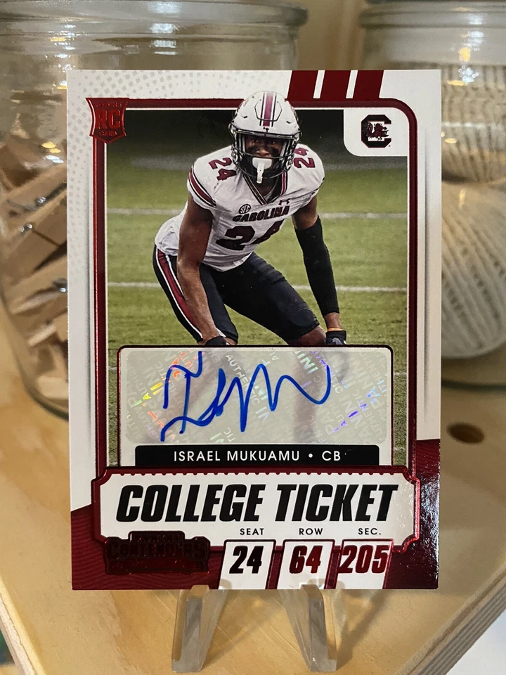 2021 Panini Contenders Draft Picks College Ticket Red Auto Israel Mukuamu! Mint! - Image 1 of 1