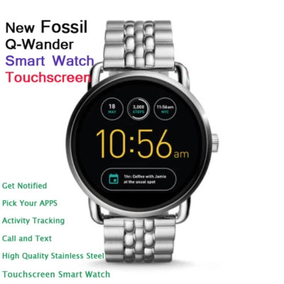 Новые роскошные умные часы Fossil Q Wander Gen 2 с сенсорным экраном из нержавеющей стали (унисекс) - Изображение 1 из 4