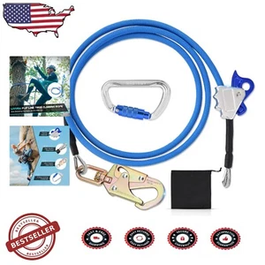 Heavy-Duty 1/2'' Arborist Climbing Rope - 8ft with Safety Carabiner Included - Picture 1 of 11
