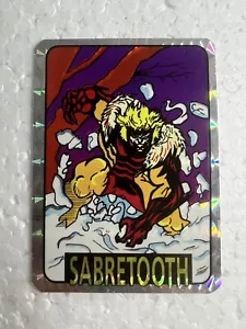 Pegatina de máquina expendedora de prisma SABRETOOTH de colección del universo Marvel años 90 - Imagen 1 de 6
