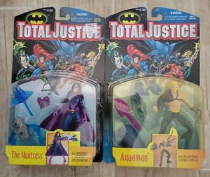 NEW TOTAL JUSTICE THE HUNTRESS JUSTICE LEAGUE 1997 & AQUAMAN KENNER FIGURES! e10 - Picture 1 of 2
