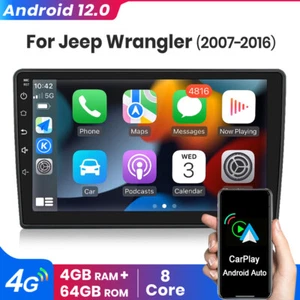 Car Stereo Radio 10"Android 13 GPS Navi RDS FM For Jeep Wrangler 2007-2016 US - Picture 1 of 11