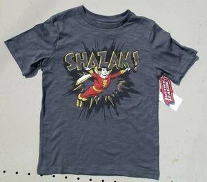 *NEW* SHAZAM Justice League Super Hero Boys T-Shirt Charcoal Gray Size XL 14/16 - Picture 1 of 4