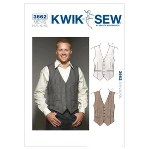 Kwik Sew Pattern K3662 | Mens Lined Vests Waistcoats | Sizes S M L XL & XXL - Picture 1 of 2