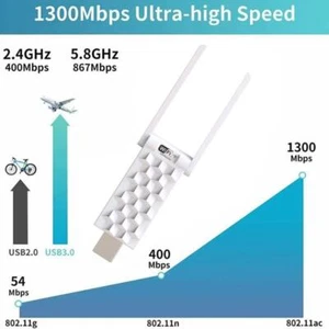 Wifi Range Extender Internet Booster 1300Mbps router USB I7G9 Signal B1T3 - Picture 1 of 11