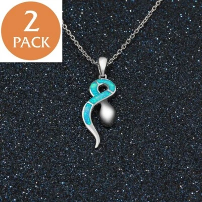 2x Serpiente-Laboratorio Creado Ópalo de Fuego 925 Plata de Ley Colgante Joyería Foto 1 de 4