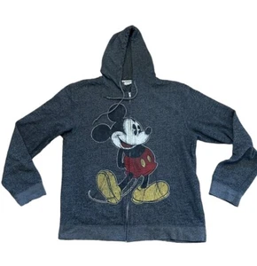 Disney Parks Mickey Mouse authentischer Original Hoodie mit durchgehendem Reißverschluss hellgrau XL EUC - Bild 1 von 20