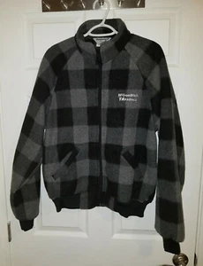 Vintage BF Goodrich T/A Radials Fleece Checkered Jacket Black & Gray Size Large - Bild 1 von 6