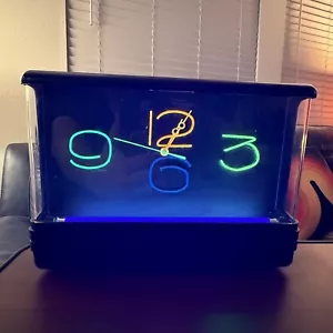 Vintage 1980’S Gemini Nuon Display Blacklight Clock Restored - Picture 1 of 9