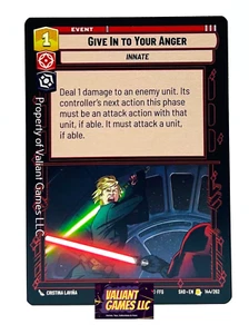 Star Wars Unlimited Give in to Your Anger #144 Shadows of the Galaxy - Picture 1 of 1