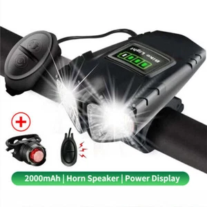 Fahrradlicht-Set extra helle LED 2000MAH kompatibel Lampe Scheinwerfer Rücklicht - Bild 1 von 19