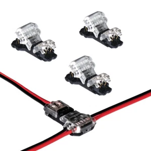 2 Pin LED Strip Light Wire to Wire T Connectors 4pk - Picture 1 of 3