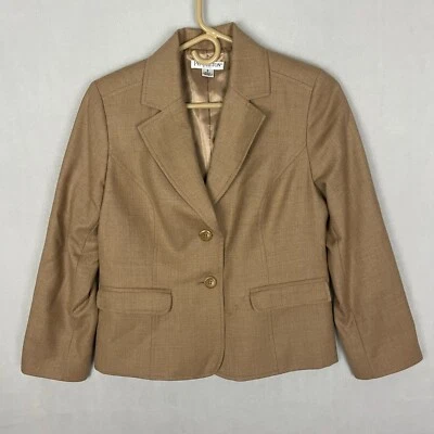 Blazer Pendleton Mujer Virgen 100% Lana Cuello 6 Pequeño Tostado Foto 1 de 4