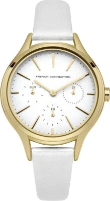 French Connection Women's Watch With White Leather Strap FC1273WG - Image 1 of 4
