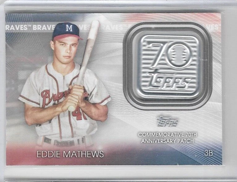Eddie Mathews Milwaukee Braves 2021 Topps Commemorative 70th Ann. Patch #70LP-EM - Image 1 of 1