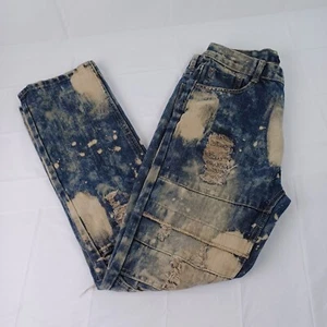 Pantalones de mezclilla GS-115 talla 16 regulares niños pierna recta lavado ácido desgastados - Imagen 1 de 11