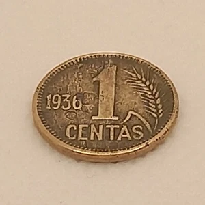 LITAUEN MÜNZE 1 CENTAS - KM#79 aUnc - 1936 sehr seltene und schöne Münze! - Bild 1 von 3