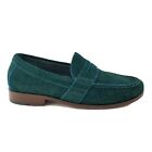 COLE HAAN Penny Loafers Forest Green Suede Air Dress Shoes Men's US 8 EU 41 VEUC