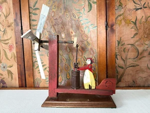 Batidora de mantequilla de madera tallada a mano arte popular rural antiguo remolino - Imagen 1 de 11