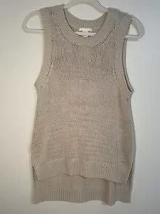 Forever 21 Shirt Womens S Small Sleeveless Mock Neck Knit Beige Sweater Ladies - Picture 1 of 2
