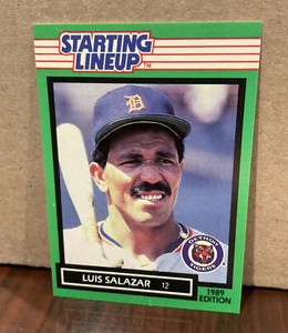 LUIS SALAZAR 1989 KENNER STARTING LINEUP CARD - DETROIT TIGERS
