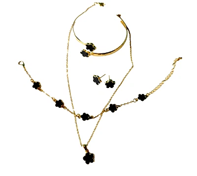 BUY  ONE  GET ONE FREE Chic 5pcs Lucky Flower Jewelry Set - Image 1 of 4