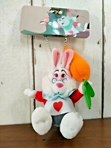 Disney Store Japan White Rabbit Alice in Wonderland 70th Plush Keychains NWT NEW