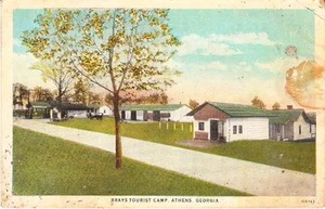 1926 ATHENS, GA, BRAYS TOURIST CAMP, AUTO CAMP POSTCARD - Picture 1 of 1