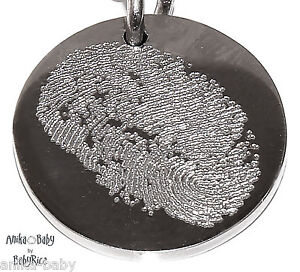 New Fingerprint or Hand Footprint Stainless Steel Pendant CHOOSE HEART or CIRCLE