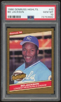 1986 Donruss Highlights #43 Bo Jackson PSA 10 *3682 - Image 1 of 2