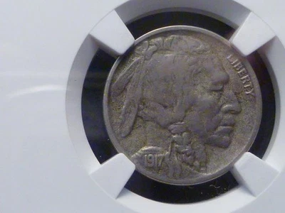 1917 D Buffalo Nickel Coin, NGC VF Details Environmental Damage - Image 1 of 4