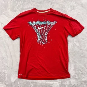 Nike Dri-Fit Red Basketball Net Splash Graphic T-Shirt Size L Malaysia - Bild 1 von 7