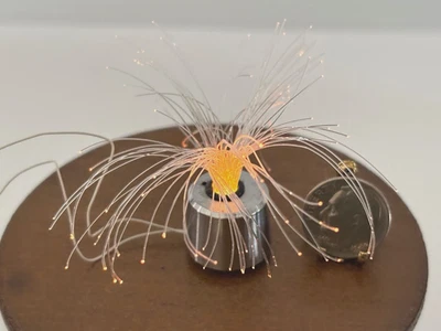 Handcrafted Dollhouse Miniature Electric Fiber Optic Light Modern Lamp 1:12 - Image 1 of 4