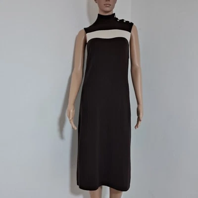 Lauren Ralph Lauren Dress Size Medium Silk Turtleneck Sleeveless Midi - Image 1 of 4