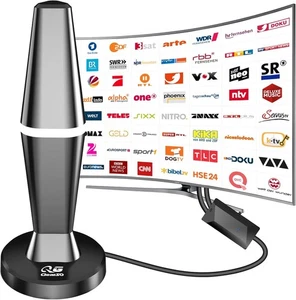 DVTB2 Antenne mit Verstärker,zimmerantenne für DVB-T&DVB-T2 Antennen,450 km - Bild 1 von 7