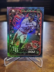2024 Topps Holiday - Yandy Diaz #H17 Blue Metallic Holiday Tree - Picture 1 of 2