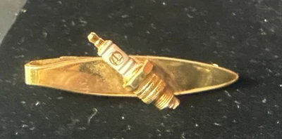Clip de corbata bujía tono dorado Speidel de colección años 60’s Autolite moda para hombre EE. UU. Foto 1 de 4