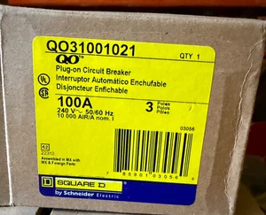 SQUARE D QO31001021 BREAKER 3POLE 100A AC SHUNT 120/240V NEW READY TO SHIP - Picture 1 of 1